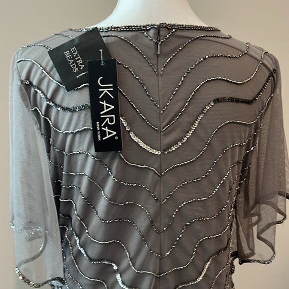 NEW J Kara Beaded Overlay Gown Formal  Women’s Dress 10‎ Cruise Cocktail Wedding - Picture 11 of 16